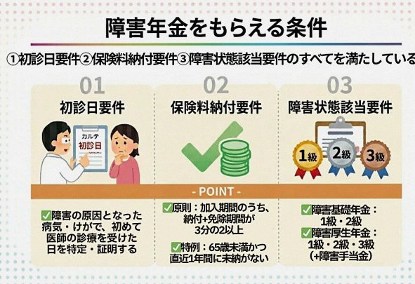 障害年金をもらえる条件は? もらえない人の特徴もわかりやすく解説