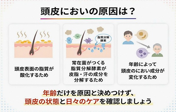 頭皮のにおいが気になる50代へ｜においのセルフチェック方法や原因・対策を解説